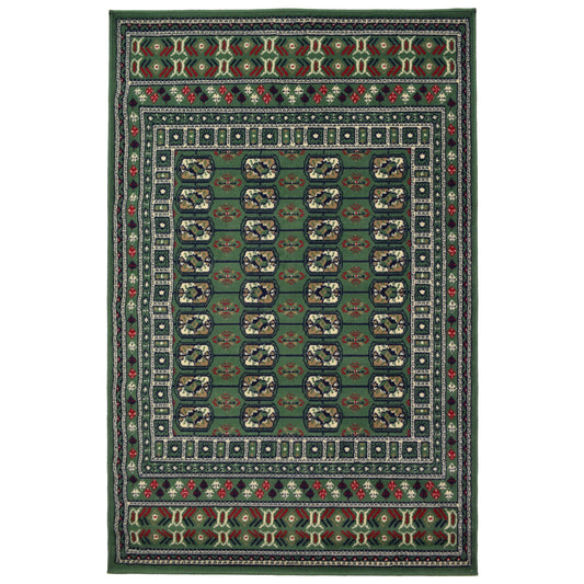 Green Traditional Bokhara Rug - Texas-Bargainia.com