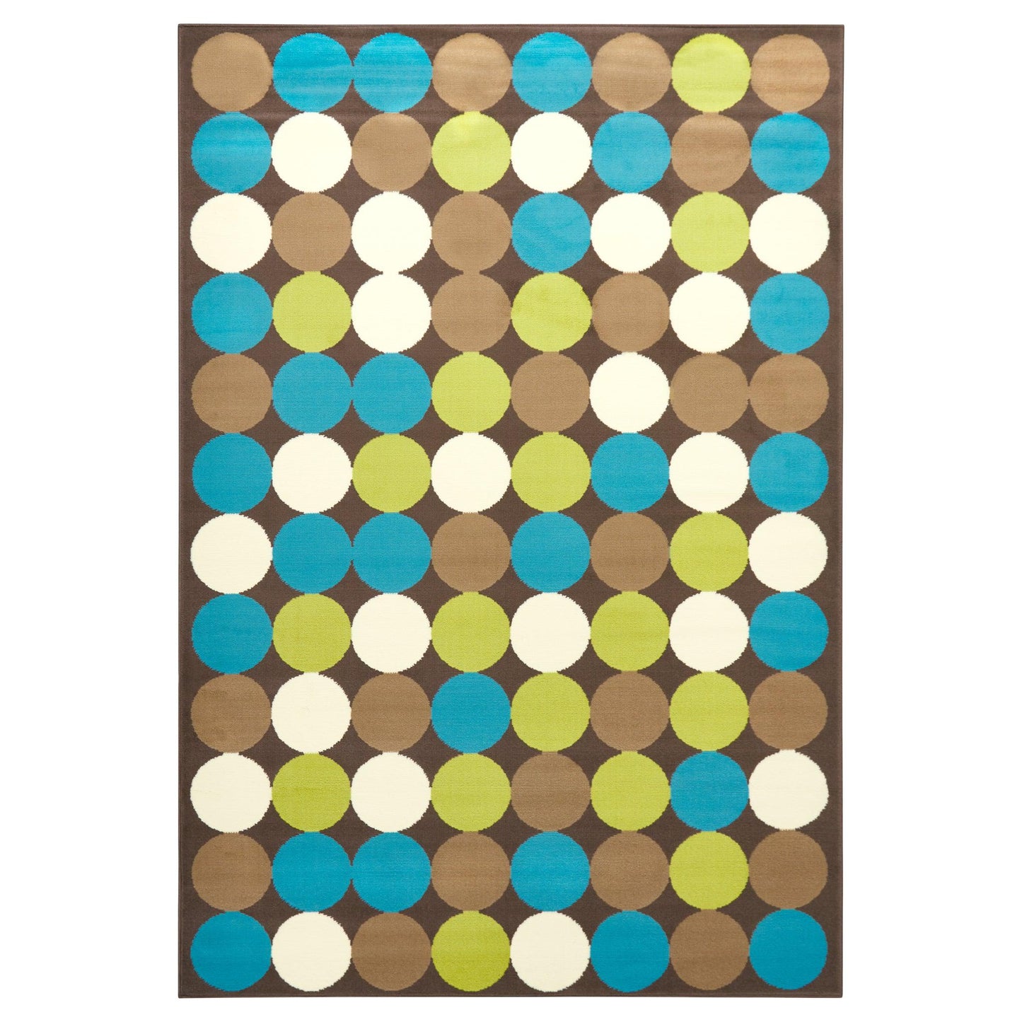 Brown, Green & Blue Modern Spots Rug - Texas-Bargainia.com