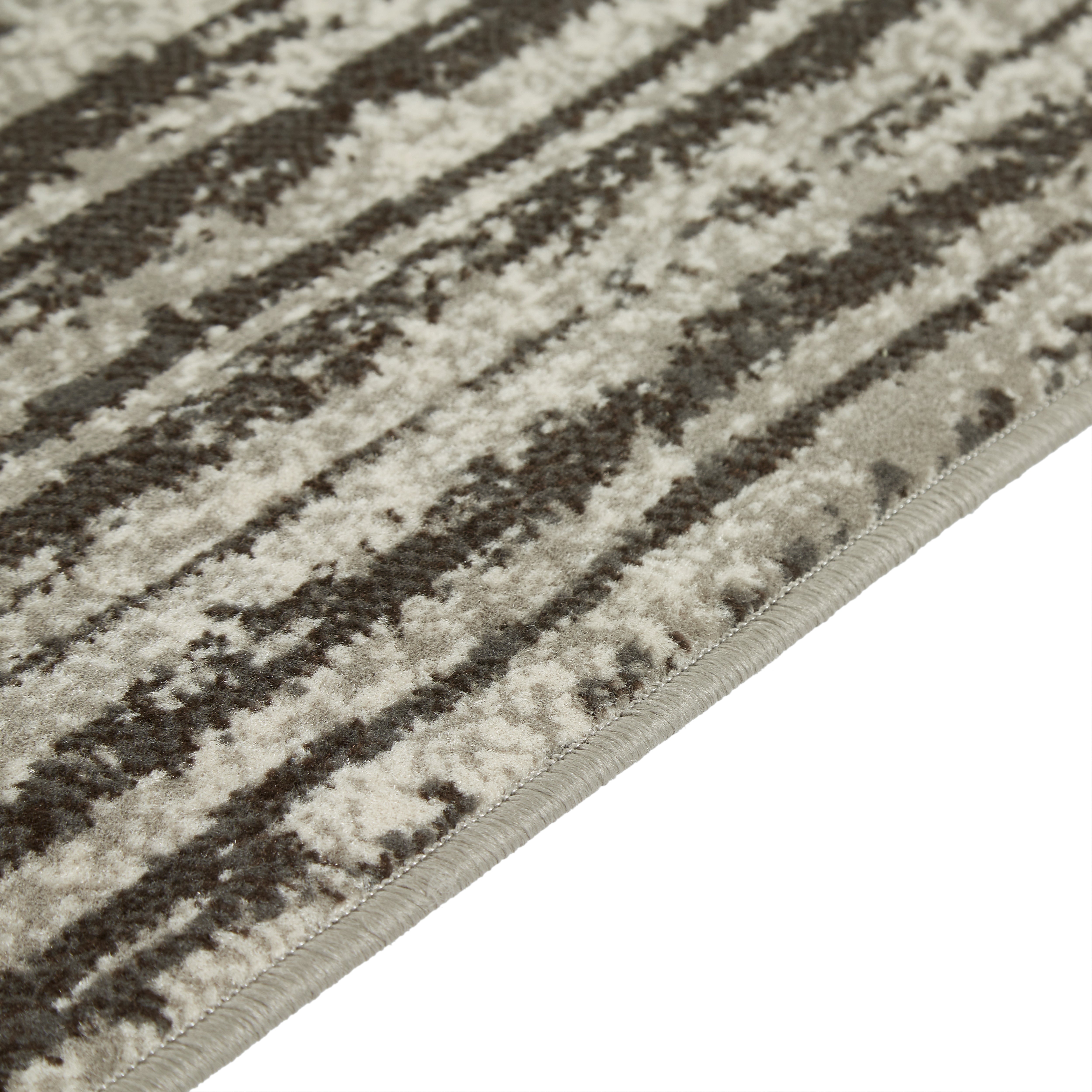 Grey/Black Contemporary Faded Stripes Rug - Texas