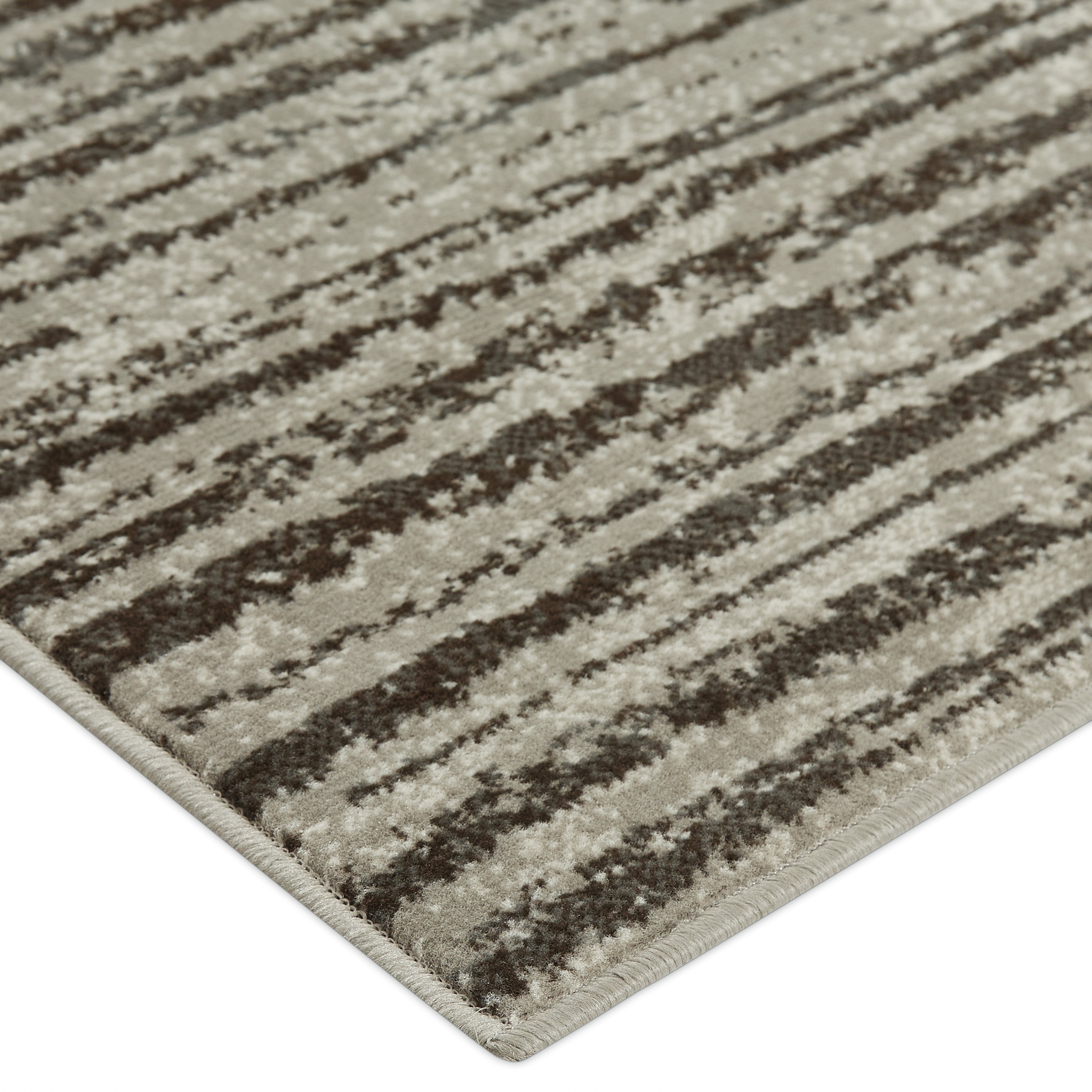 Grey/Black Contemporary Faded Stripes Rug - Texas