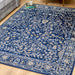 Navy Blue Traditional Floral Rug - Texas-Bargainia.com