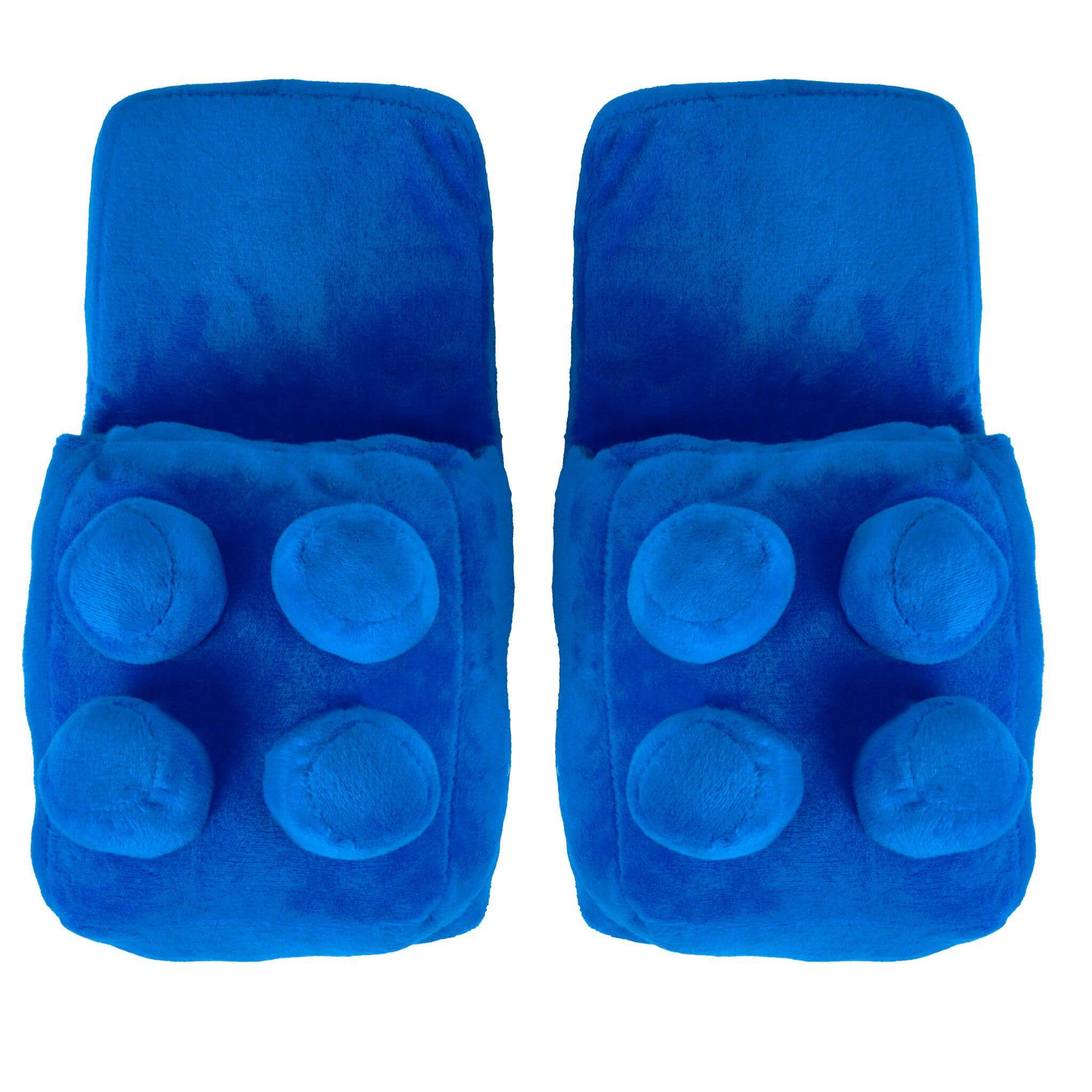 3D Plush Red or Blue Brick Slippers - Size UK Kids 11 - 1Y-Bargainia.com