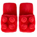 3D Plush Red or Blue Brick Slippers - Size UK Kids 11 - 1Y-Bargainia.com