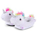 3D Slipper Unicorn - White - Large Kids-Bargainia.com