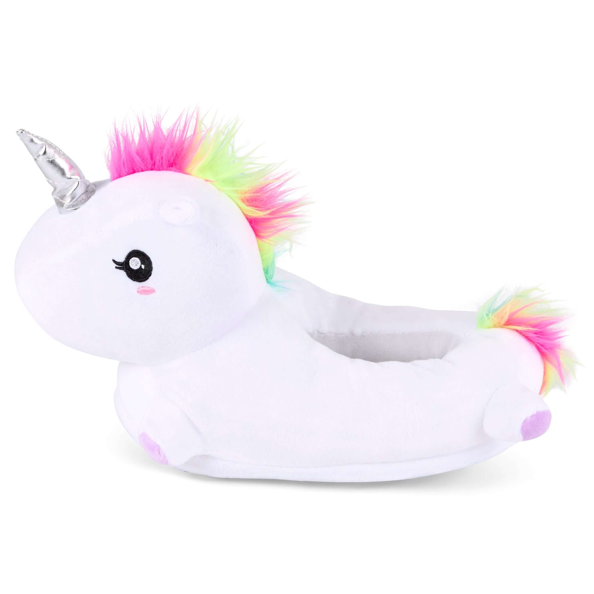 3D Slipper Unicorn - White - Large Kids-Bargainia.com