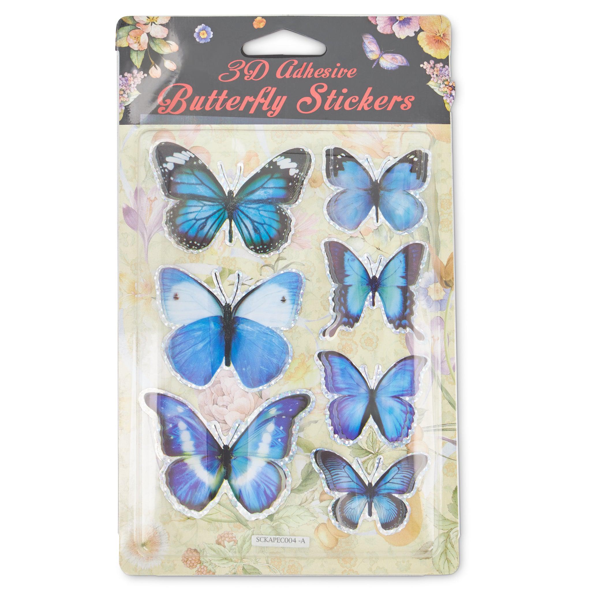 3D Butterfly Stickers - Assorted Colours-5033849025618-Bargainia.com