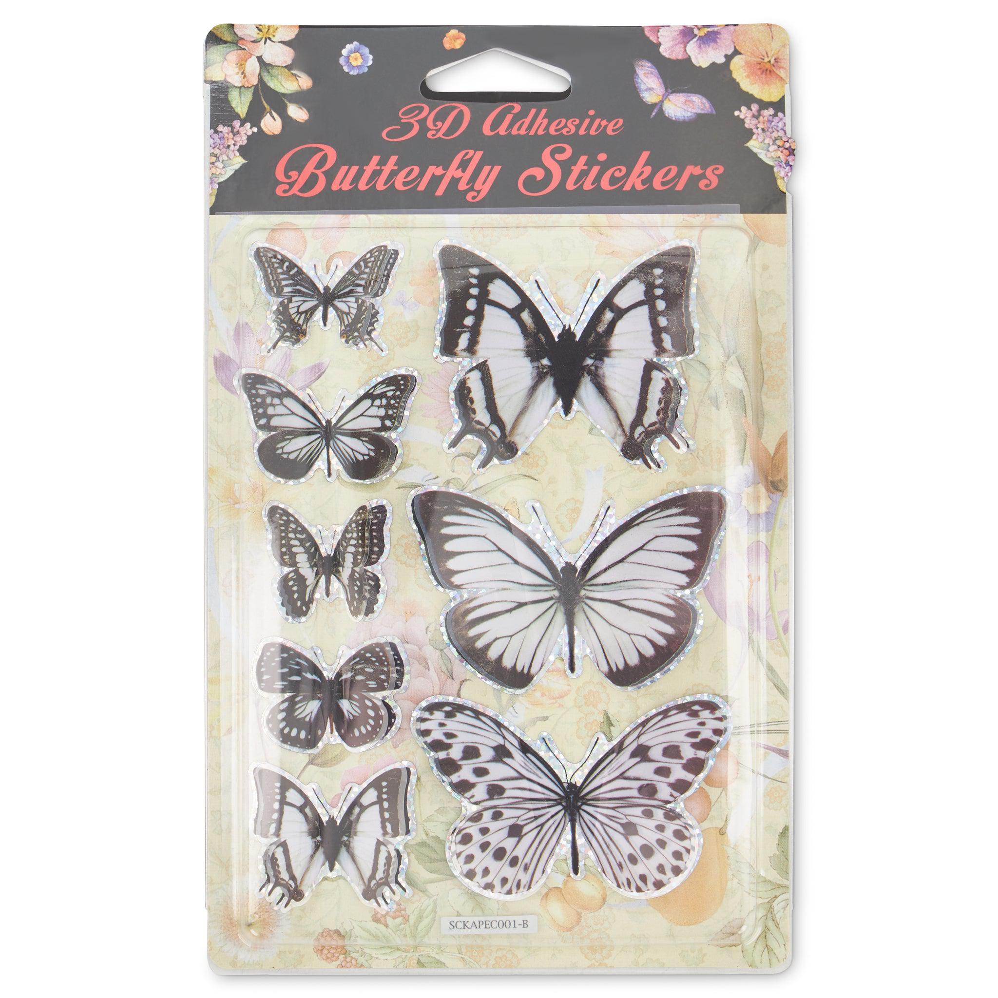 3D Butterfly Stickers - Assorted Colours-5033849025618-Bargainia.com