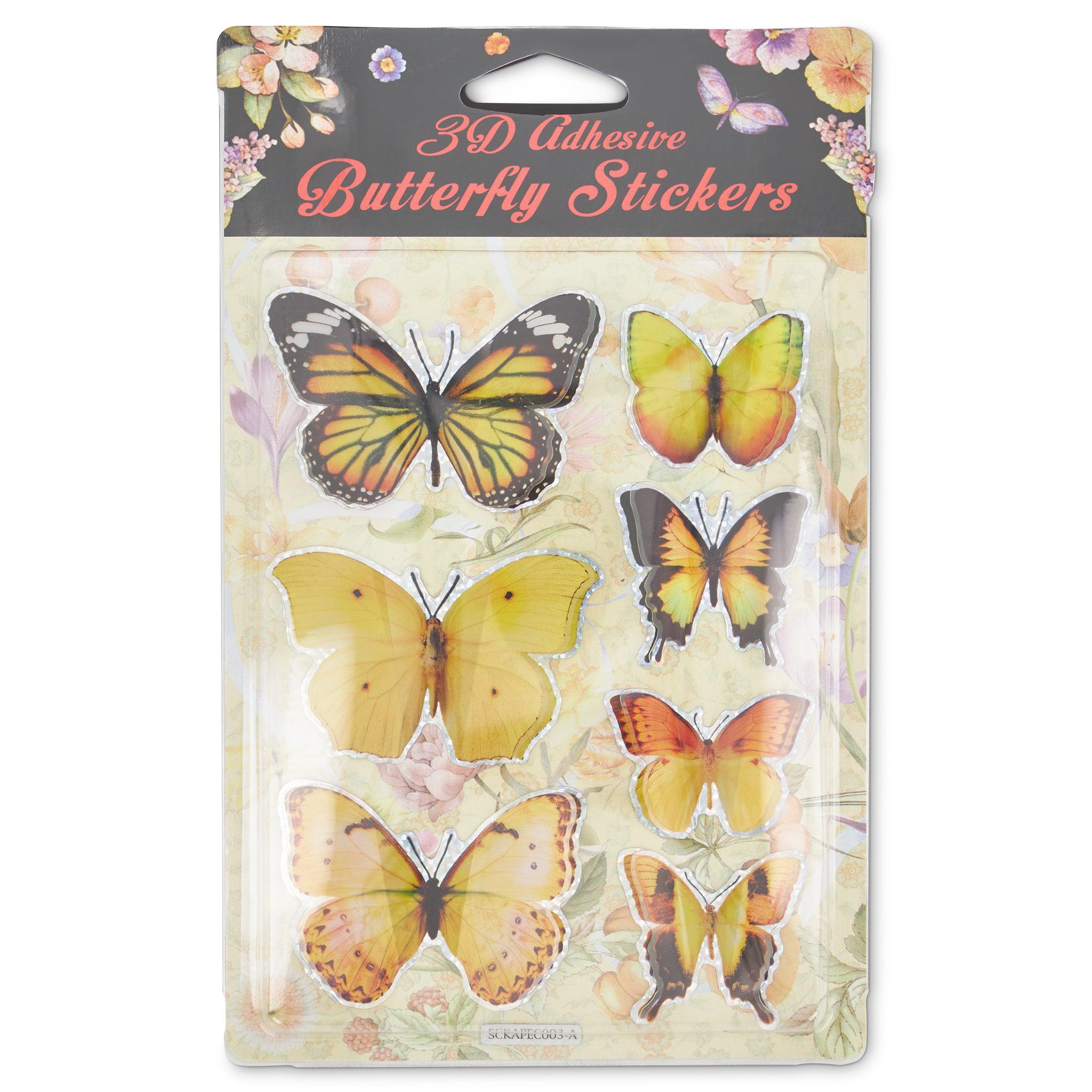 3D Butterfly Stickers - Assorted Colours-5033849025618-Bargainia.com