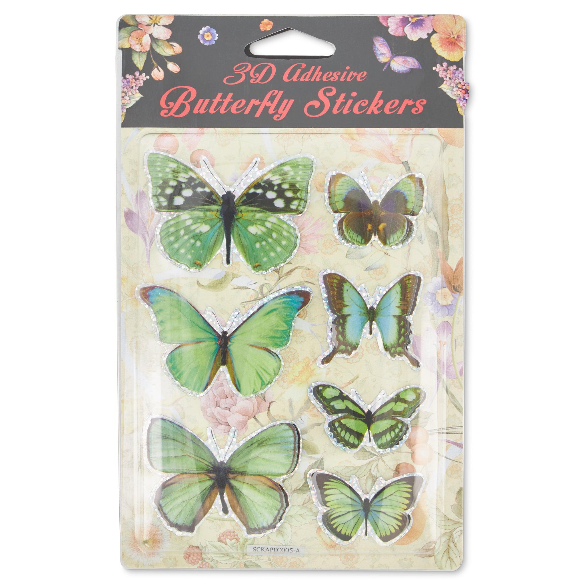 3D Butterfly Stickers - Assorted Colours-5033849025618-Bargainia.com