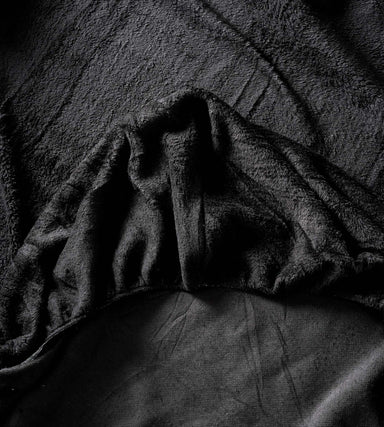 Hibernate Collection Super Soft Teddy Fleece Fitted Sheet - Black-Bargainia.com