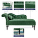 Chaise Velvet Lounge Sofa with Wooden Legs - Green-5056536103161-Bargainia.com