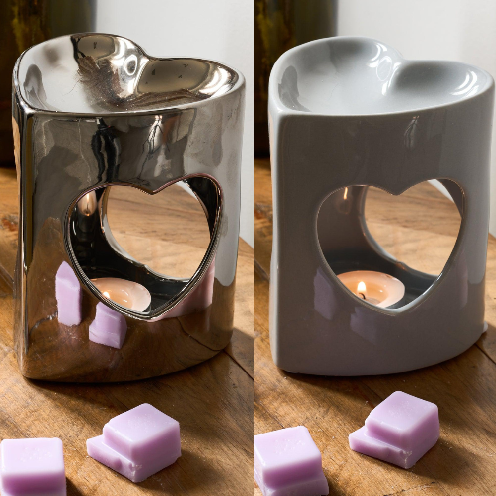 Open Heart Wax & Oil Warmer - Assorted Colours-Bargainia.com