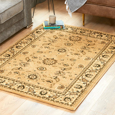 Beige & Cream Heritage Traditional Floral Rug - Virginia-Bargainia.com