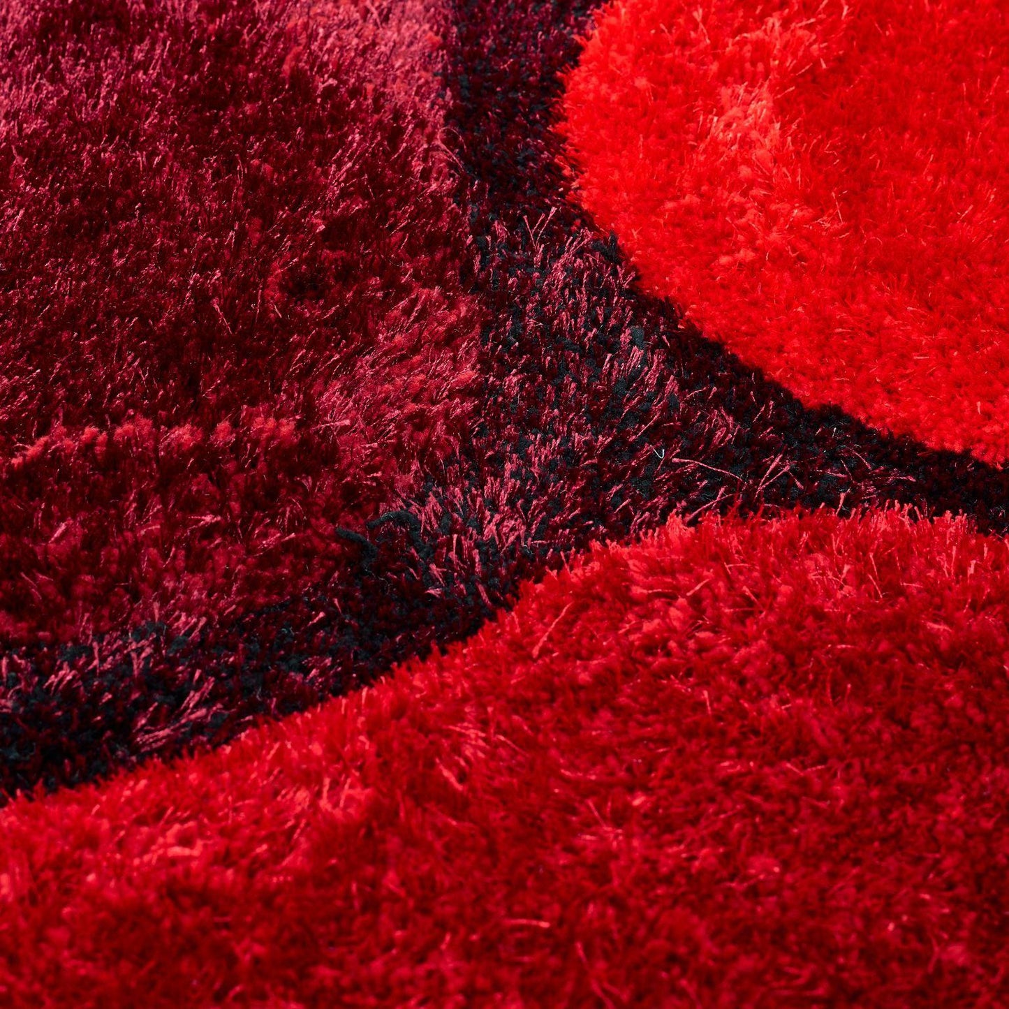 Red 3D Pebbles Shaggy Rug - Hawaii-Bargainia.com