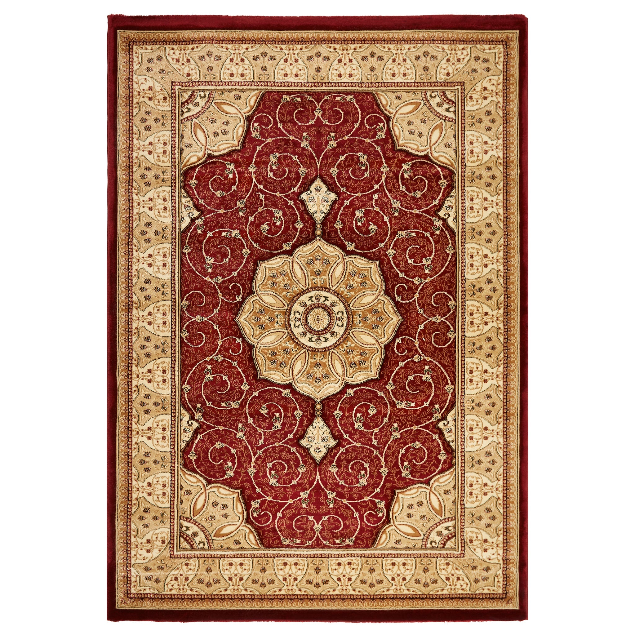 Heritage Hand Carved Red Rug - Washington