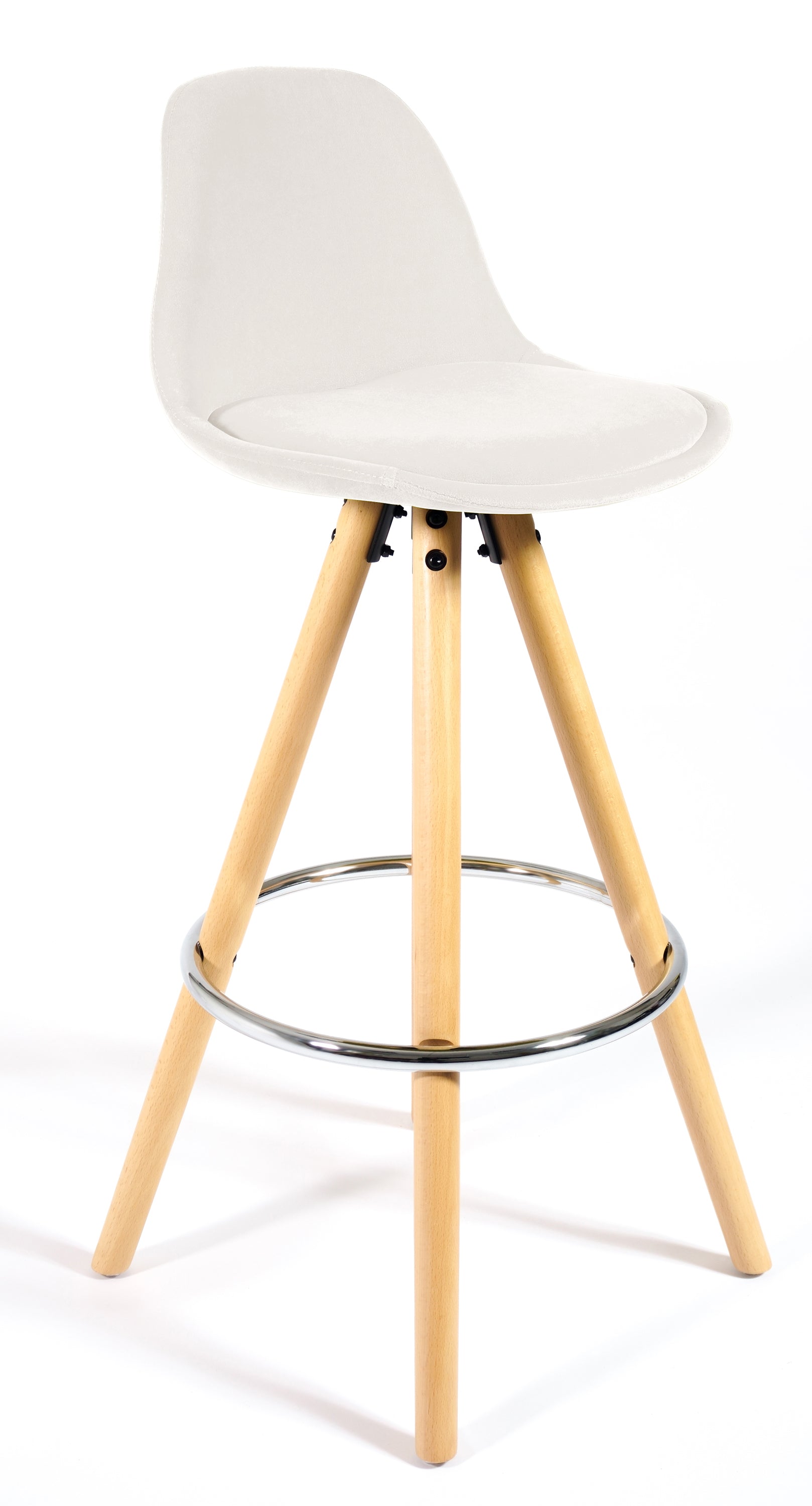 Barcelona Bar Stools - Set Of 2 - Ivory White-5056150252924-Bargainia.com