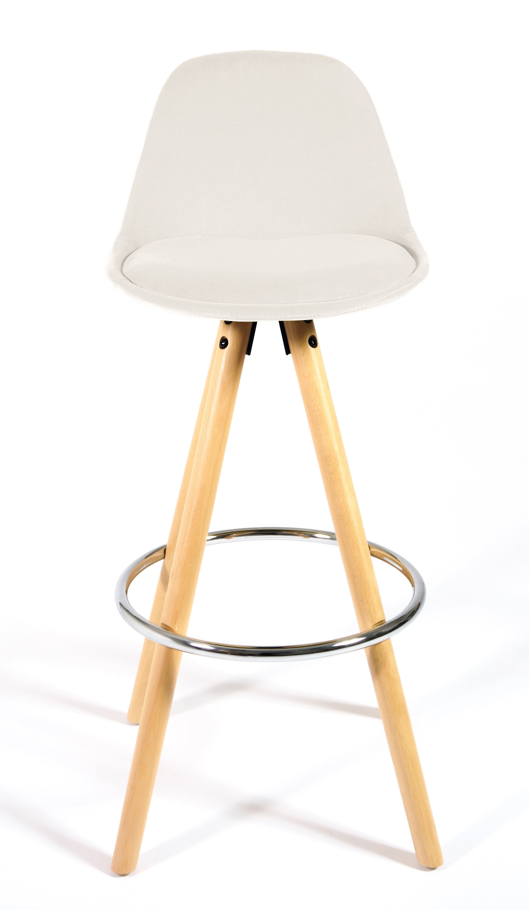 Barcelona Bar Stools - Set Of 2 - Ivory White-5056150252924-Bargainia.com