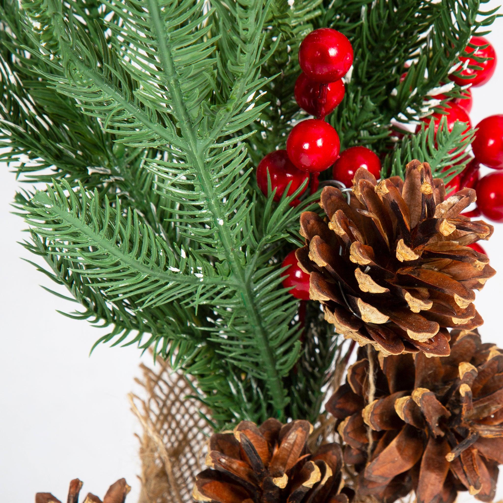 Artificial Pine Tree Christmas Bouquet - 45cm-Bargainia.com