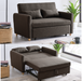 2 Seater Pull Out Sofa Bed | Brown | bargainia.com-Bargainia.com