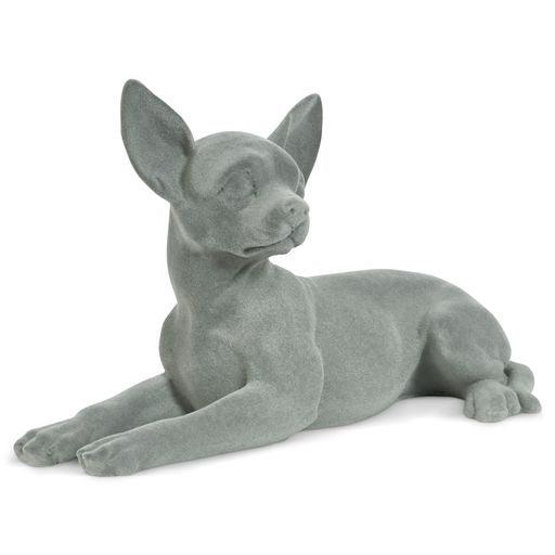 Chihuahua Figurine - Grey Velvet - Lying-5010792476513-Bargainia.com