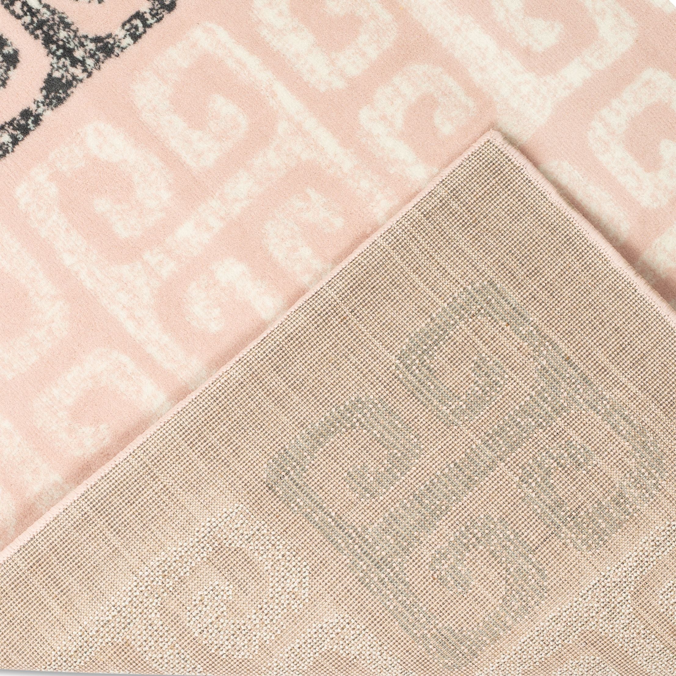 Pink Contemporary Deco Tiles Rug - Texas - Bargainia.com