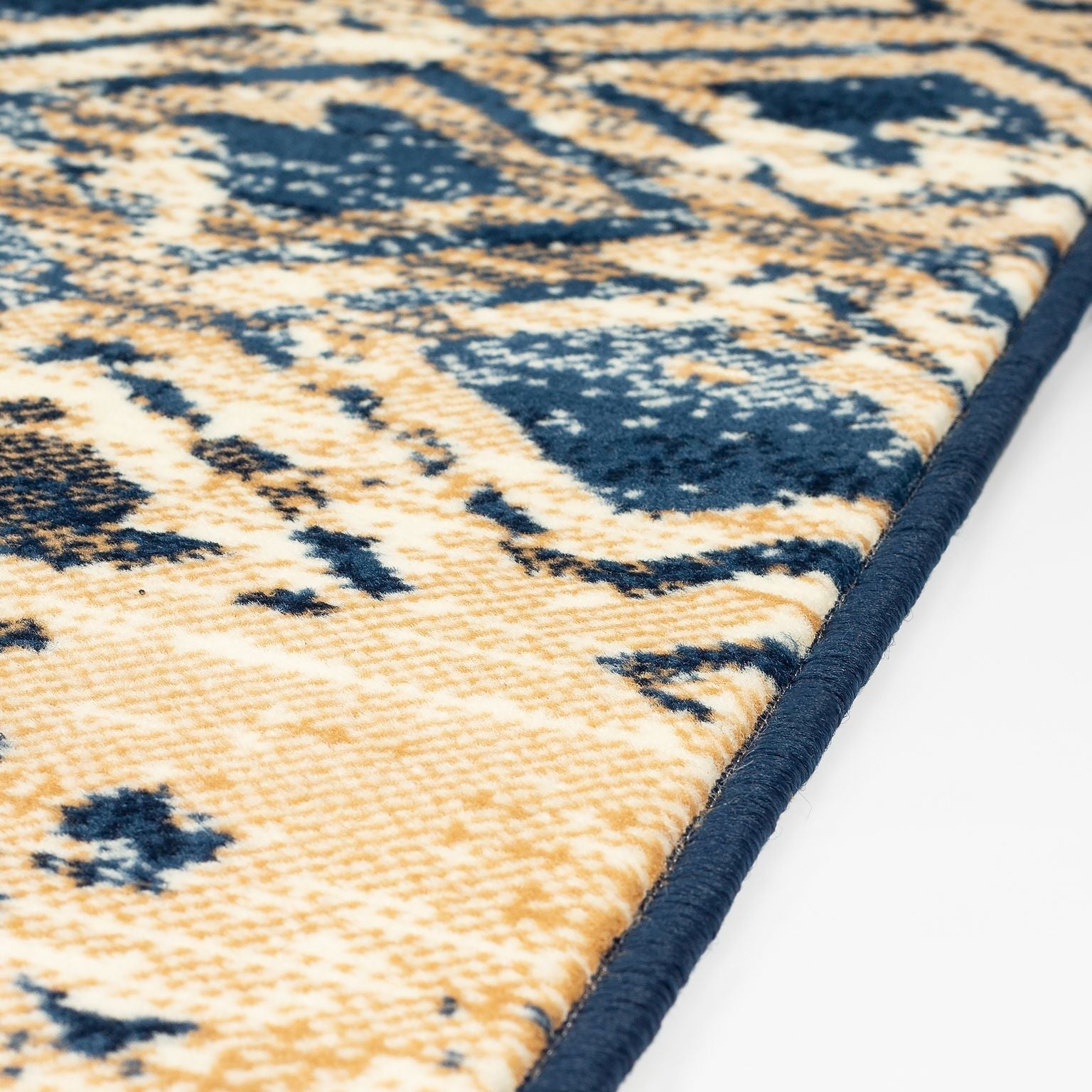 Navy Contemporary Faded Rhombus Design Rug - Texas - Bargainia.com