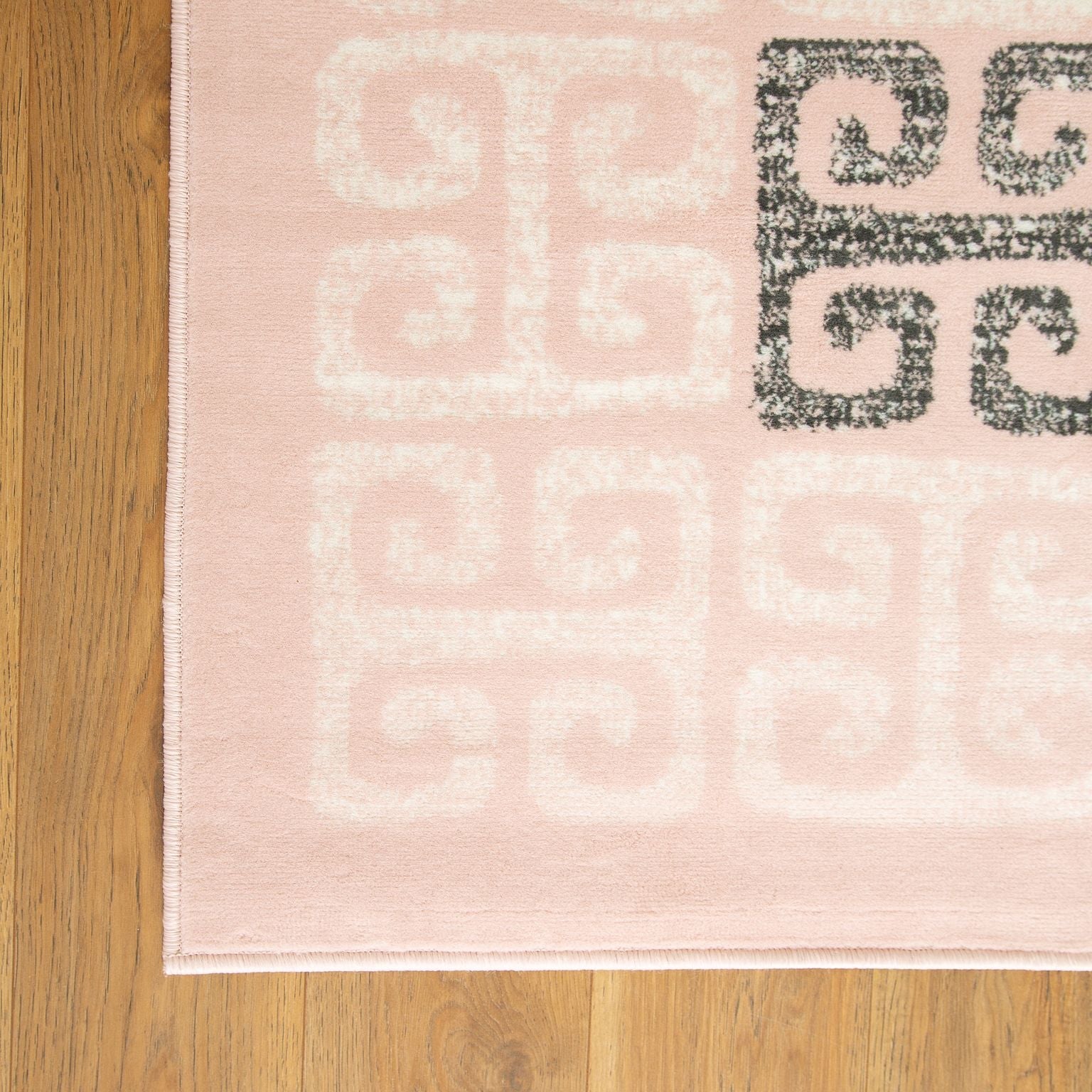 Pink Contemporary Deco Tiles Rug - Texas - Bargainia.com