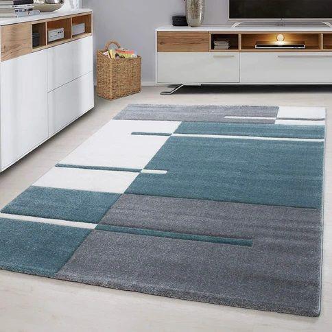 Hawaii Modern Geometric Rug - Grey / Blue-Bargainia.com