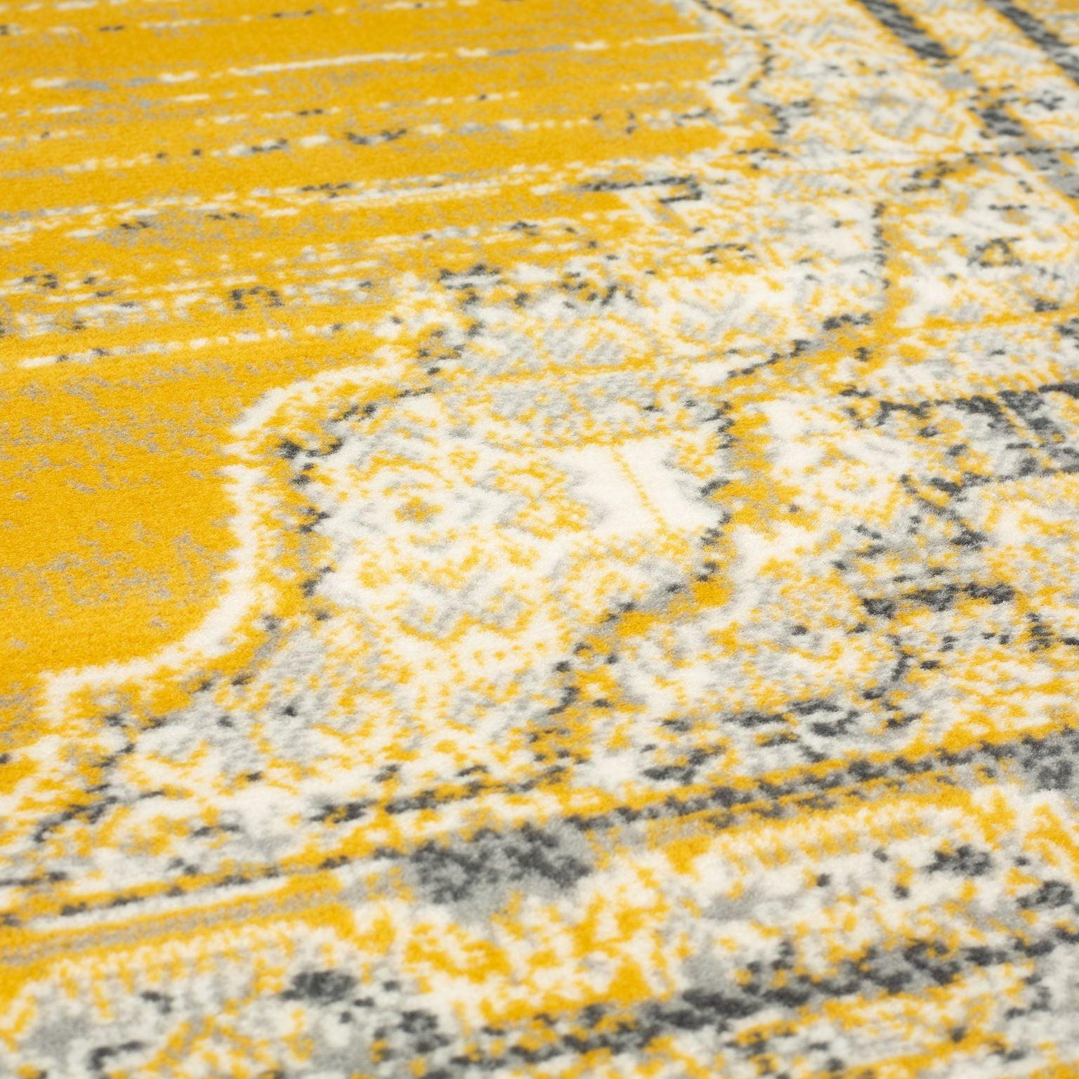 Mustard Contemporary Faded Oriental Kashan Rug - Texas - Bargainia.com