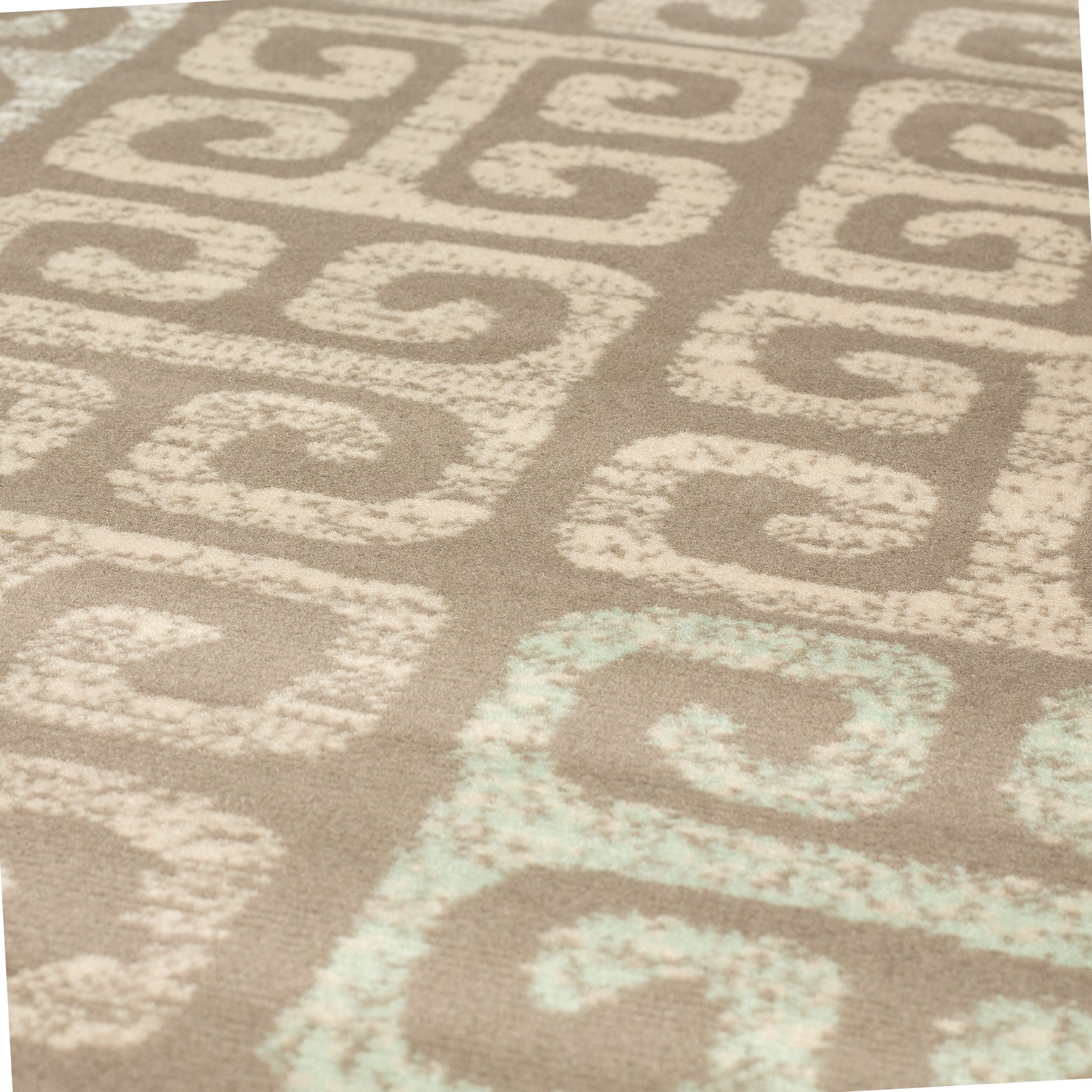 Beige Contemporary Deco Tiles Rug - Texas - Bargainia.com