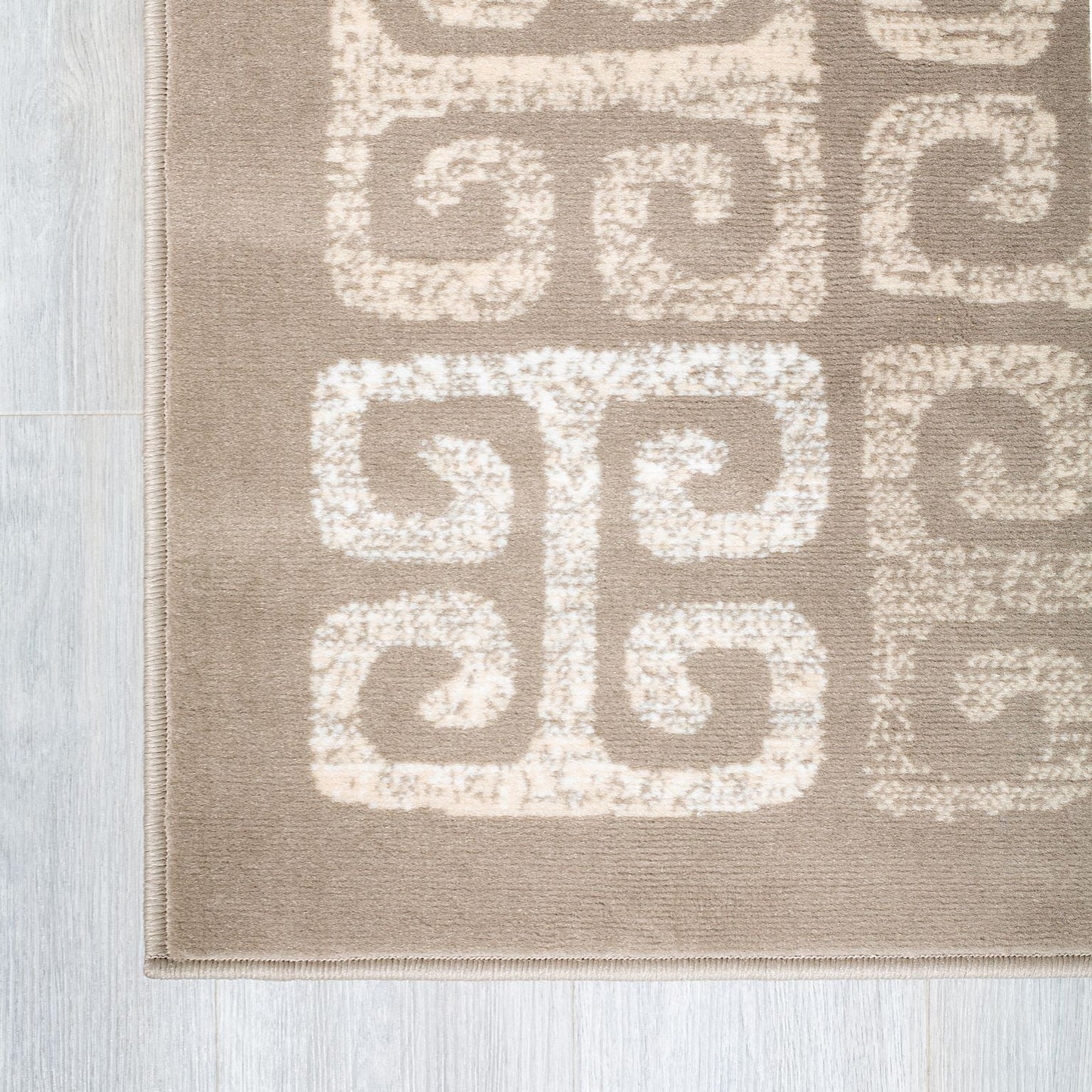 Beige Contemporary Deco Tiles Rug - Texas - Bargainia.com