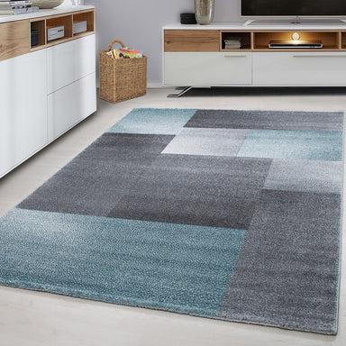 Grey/Blue Modern Friese Geometric Rug - Lucca - Rug Masters