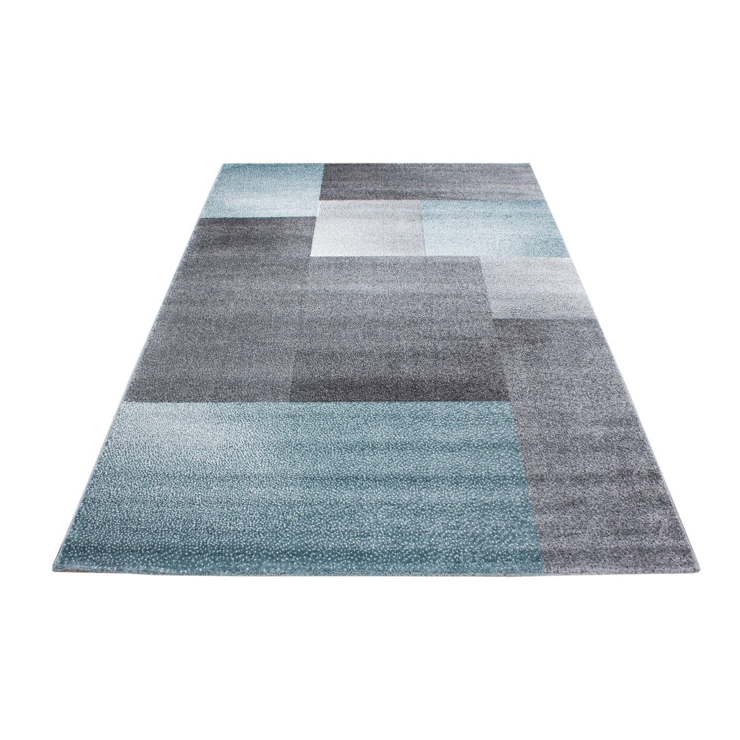 Grey/Blue Modern Friese Geometric Rug - Lucca - Rug Masters