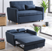 2 Seater Pull Out Sofa Bed | Navy Blue | bargainia.com-Bargainia.com