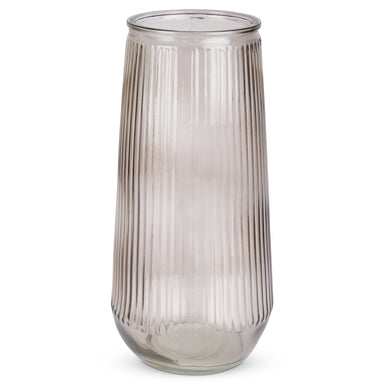 Brown Glass Ribbed Vase - 30cm 4036812411600 bargainia-com