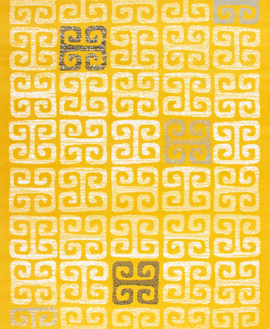 Mustard Contemporary Deco Tiles Rug - Texas - Bargainia.com