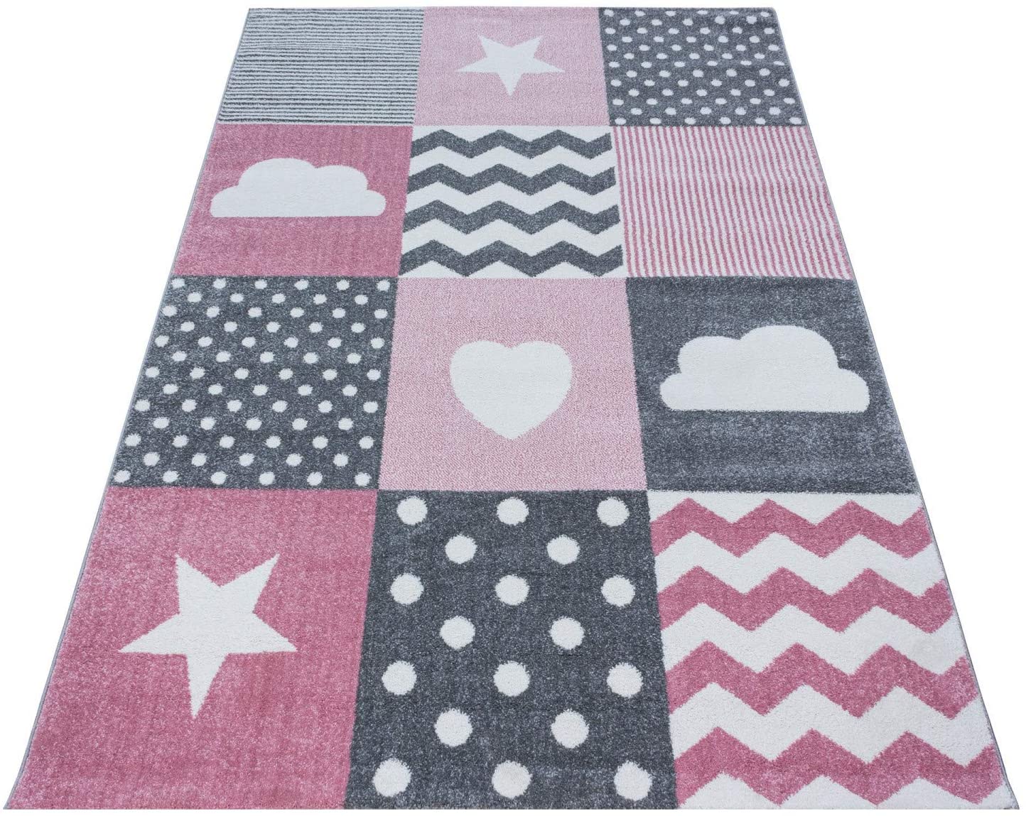 Pink Checked Rug | Kids Rugs | bargainia.com-Bargainia.com