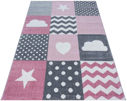 Pink Checked Rug | Kids Rugs | bargainia.com-Bargainia.com