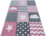 Pink Checked Rug | Kids Rugs | bargainia.com-Bargainia.com