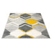 Mustard/Grey Contemporary Geometry Rhombus Design Rug - Texas - Bargainia.com