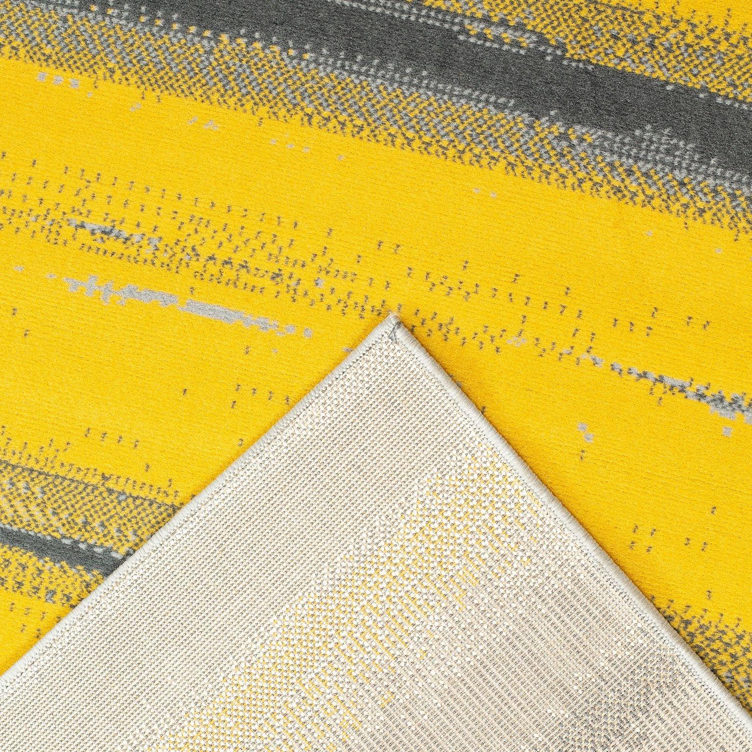 Mustard/Grey Contemporary Abstract Design Rug - Texas - Bargainia.com