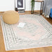 Pink Contemporary Faded Oriental Kashan Rug