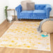 Mustard Contemporary Faded Rhombus Design Rug