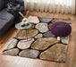 Brown and Grey 3D Pebbles Shaggy Rug - Hawaii-Bargainia.com