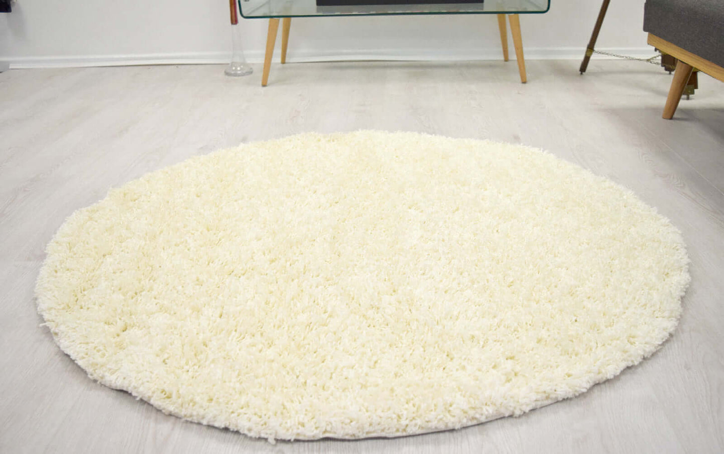 Cream Thick Shaggy Rug - California