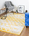 Mustard Contemporary Faded Tiles Design Rug  - Texas - Bargainia.com