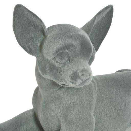 Chihuahua Figurine - Grey Velvet - Lying-5010792476513-Bargainia.com