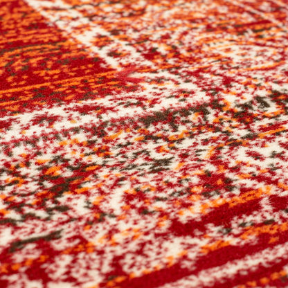 Red Contemporary Faded Oriental Motifs Rug - Texas - Bargainia.com