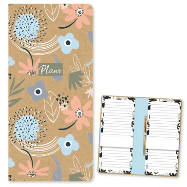 Floral Blush Kraft Memo Pad & Pen 5012128577871 only5pounds-com