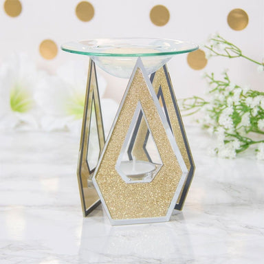 Gold Glitter Glass Wax/Oil Warmer 5010792466682 only5pounds-com